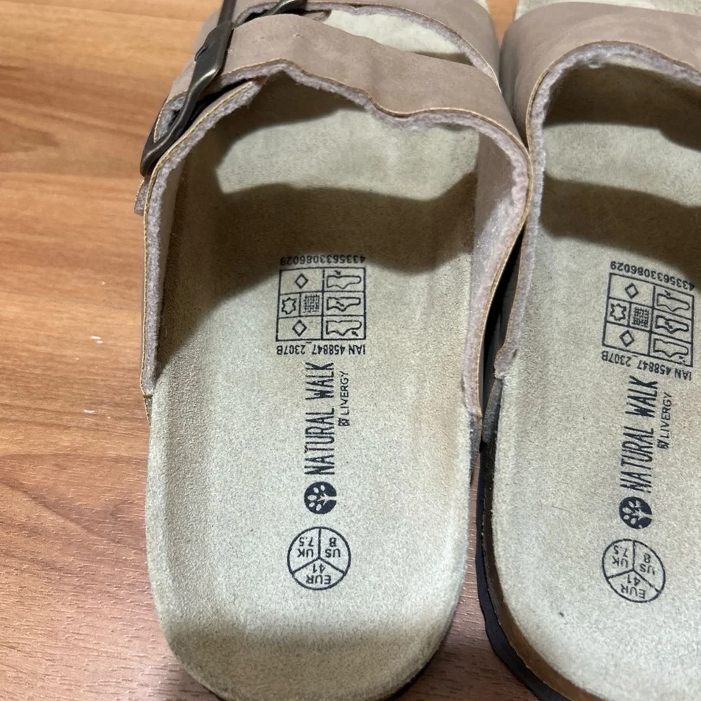 Natural Walk‎ Tan Double Strap Sandals